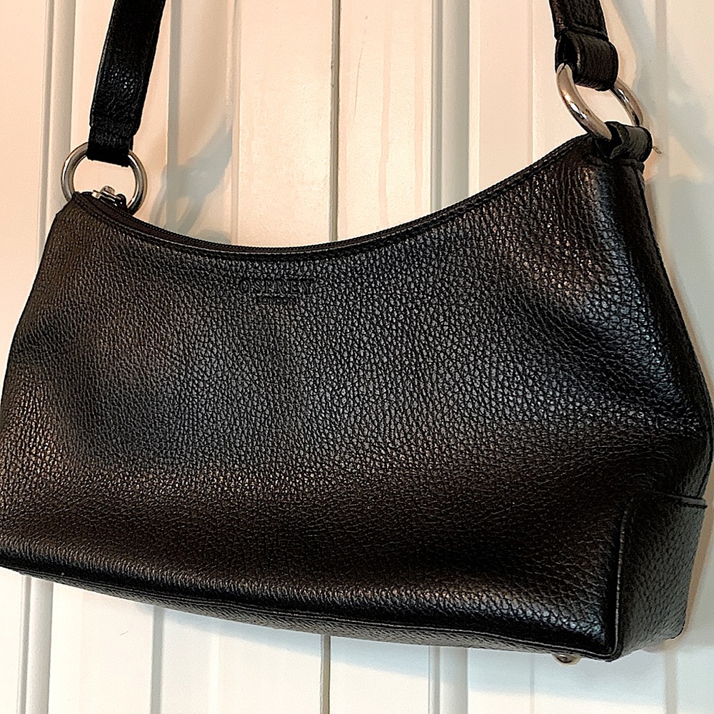 COACH Black Pebbled Leather Shoulder Bag